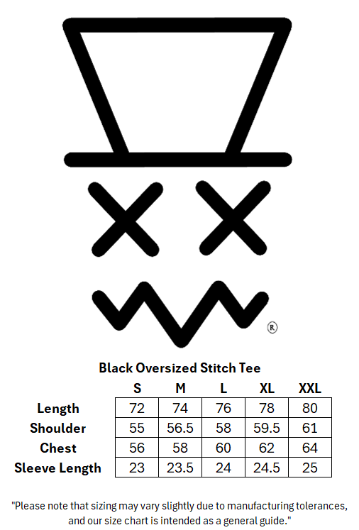 Black Oversized Stitch Tee